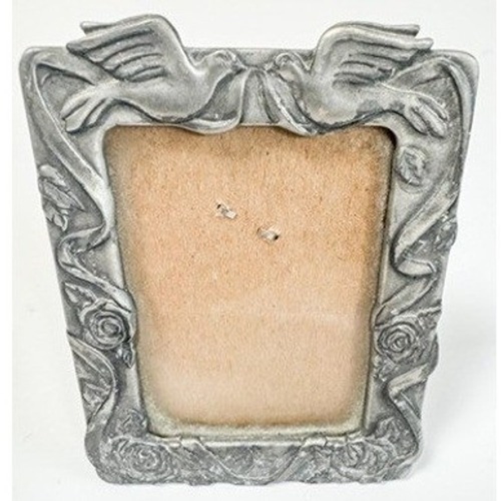 Seagull Pewter Miniature Picture Frame Doves Roses Romantic PF1161 Silver Tone